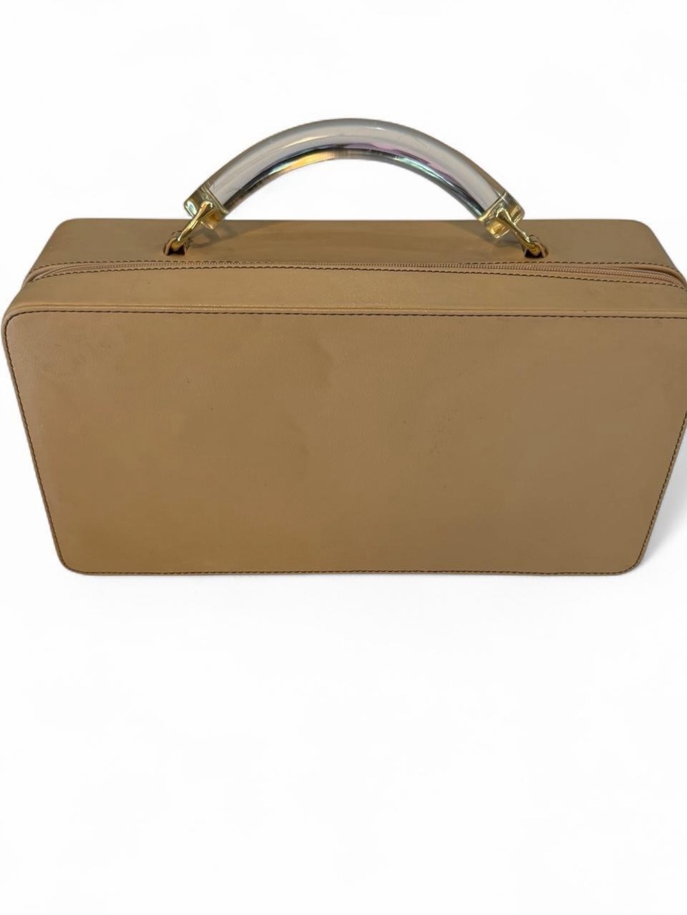 Vintage Estee Lauder Cosmetic Case with Clear Handle and Gold Hardware - Picture 2 of 8